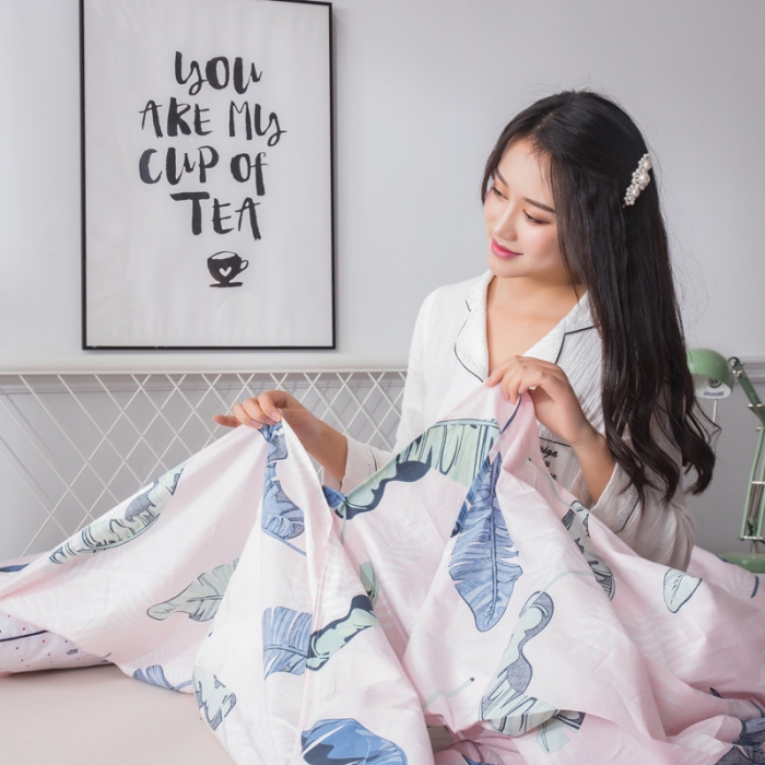 91家纺网 家纺一手货源 找家纺 怡家居  全棉隔脏睡袋印花系列 羽叶