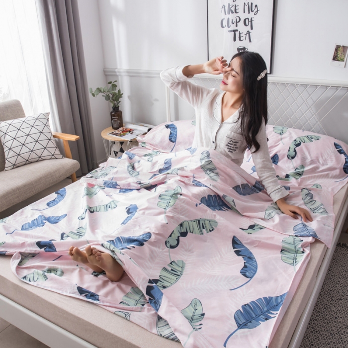 91家纺网 家纺一手货源 找家纺 怡家居  全棉隔脏睡袋印花系列 羽叶