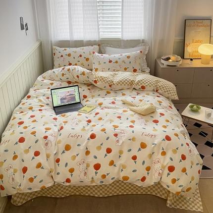 雅居纺家纺 2022新款13070全棉印花四件套 很嗨兔