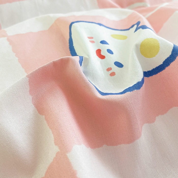 91家纺网 家纺一手货源 找家纺 雅居纺家纺 2022新款13070全棉印花四件套 可爱小兔