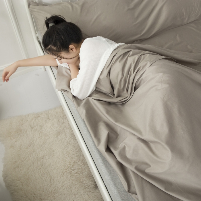 91家纺网 家纺一手货源 找家纺 怡家居 全棉纯色隔脏睡袋 灰色