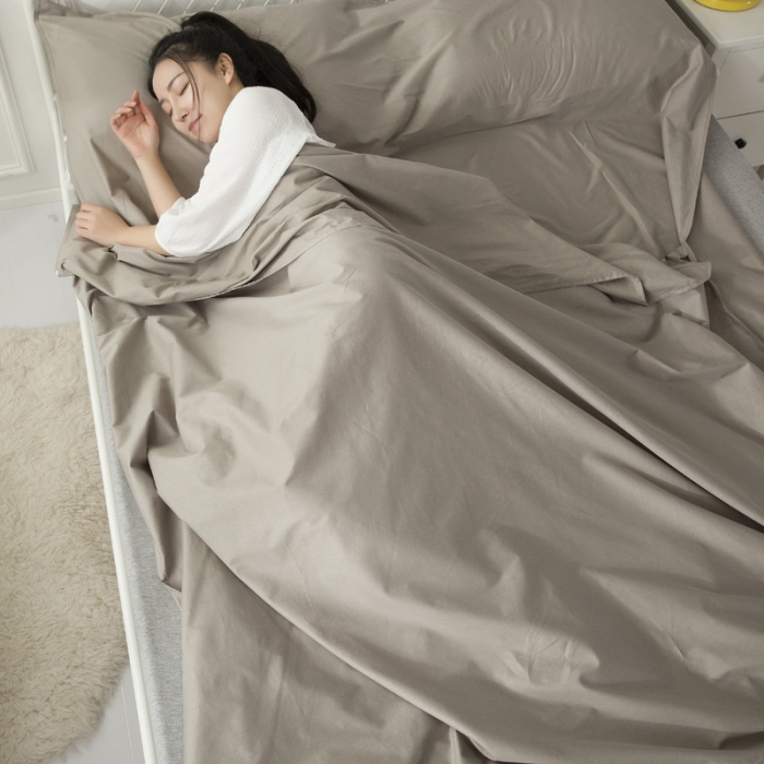 91家纺网 家纺一手货源 找家纺 怡家居 全棉纯色隔脏睡袋 灰色