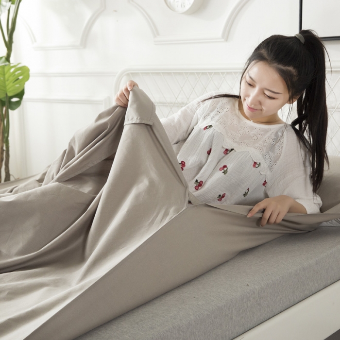 91家纺网 家纺一手货源 找家纺 怡家居 全棉纯色隔脏睡袋 灰色