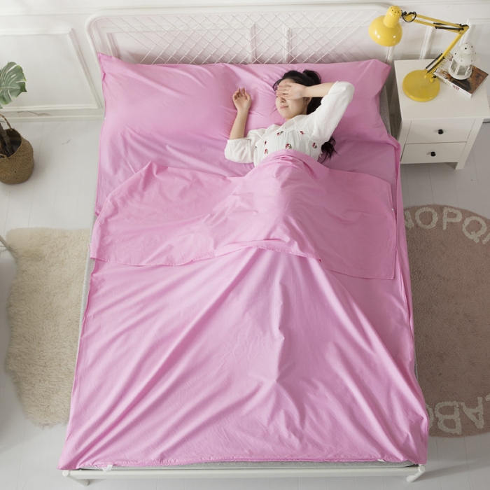 91家纺网 家纺一手货源 找家纺 怡家居 全棉纯色隔脏睡袋 粉色