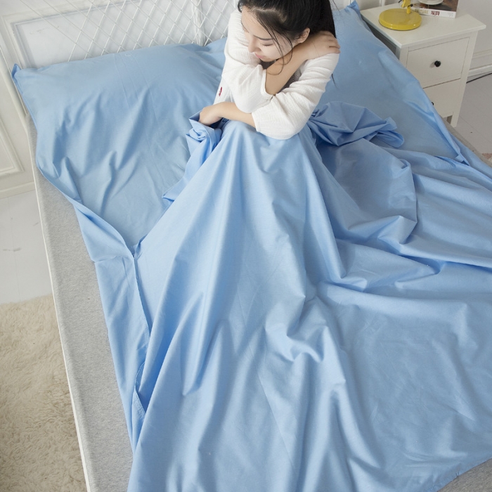 91家纺网 家纺一手货源 找家纺 怡家居 全棉纯色隔脏睡袋 蓝色