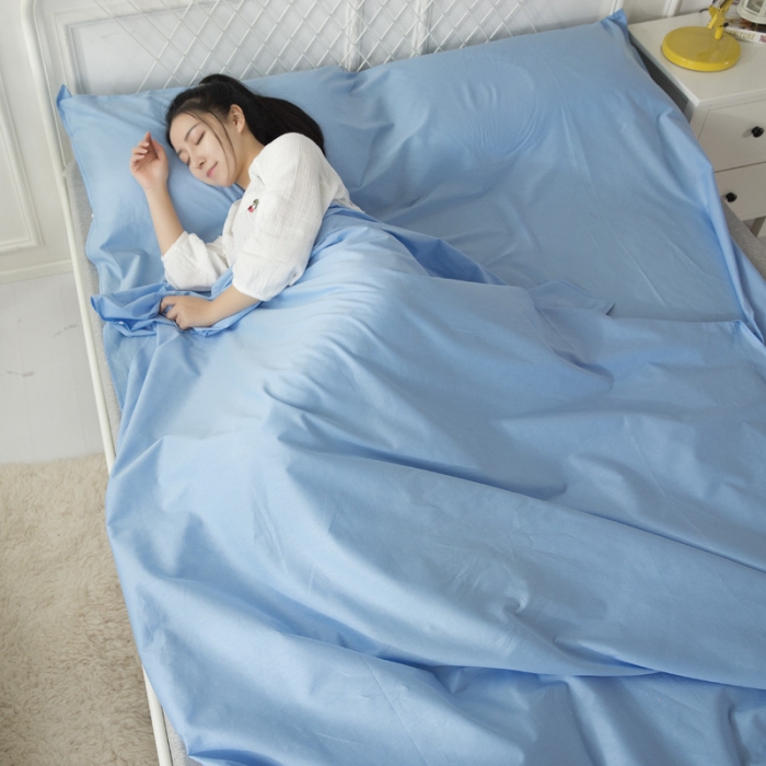 91家纺网 家纺一手货源 找家纺 怡家居 全棉纯色隔脏睡袋 蓝色