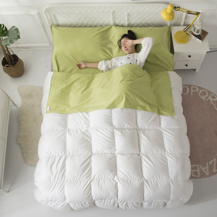 91家纺网 家纺一手货源 找家纺 怡家居 全棉纯色隔脏睡袋 绿色