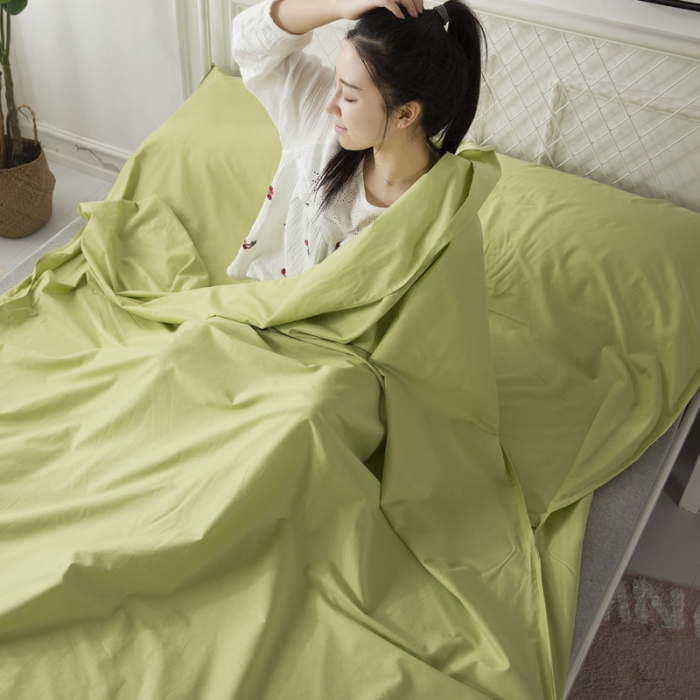 91家纺网 家纺一手货源 找家纺 怡家居 全棉纯色隔脏睡袋 绿色