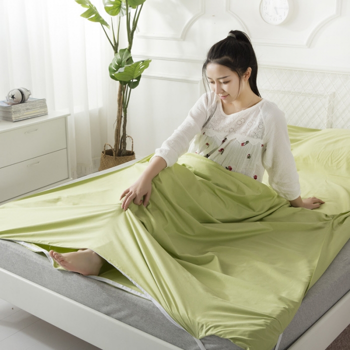 91家纺网 家纺一手货源 找家纺 怡家居 全棉纯色隔脏睡袋 绿色