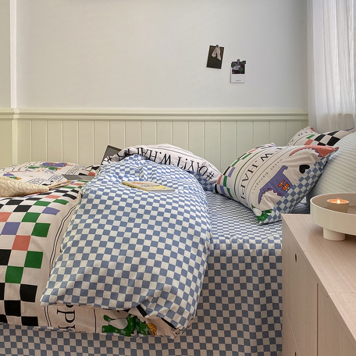 91家纺网 家纺一手货源 找家纺 雅居纺家纺 2022新款13070全棉印花四件套 西部恐龙