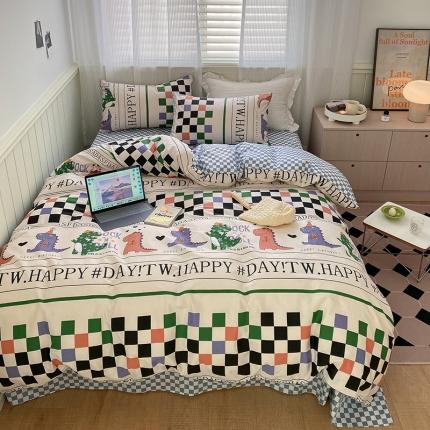 雅居纺家纺 2022新款13070全棉印花四件套 西部恐龙