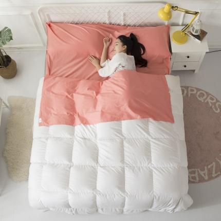 怡家居 全棉纯色隔脏睡袋 玉色