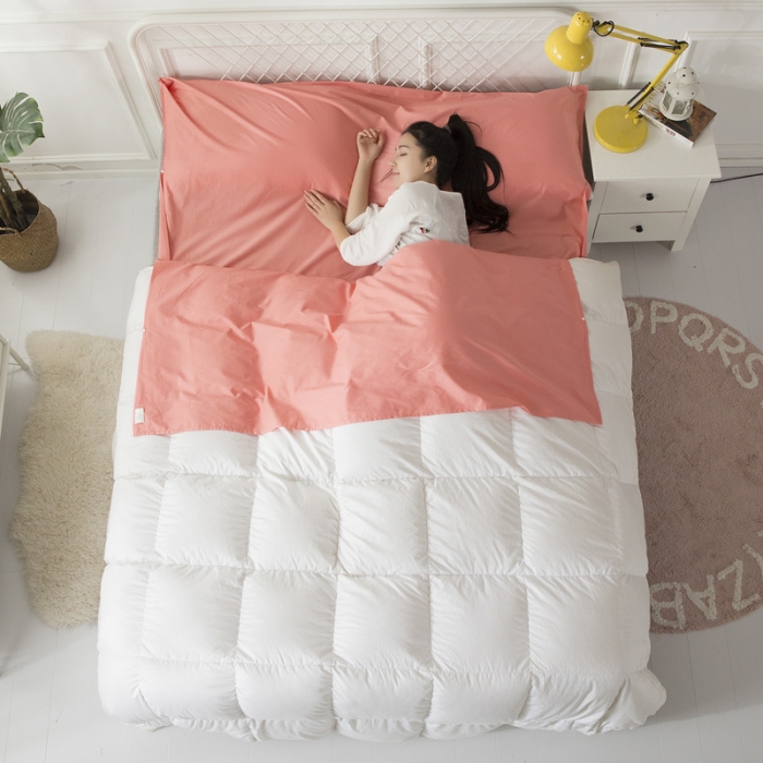 91家纺网 家纺一手货源 找家纺 怡家居 全棉纯色隔脏睡袋 玉色