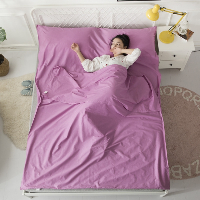 91家纺网 家纺一手货源 找家纺 怡家居 全棉纯色隔脏睡袋 紫色