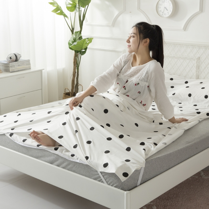 91家纺网 家纺一手货源 找家纺 怡家居 全棉隔脏睡袋 印花波点