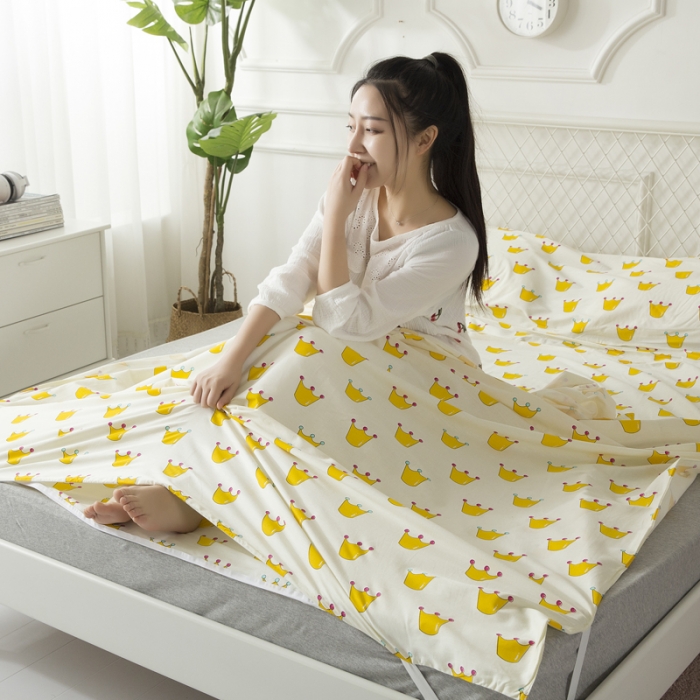 91家纺网 家纺一手货源 找家纺 怡家居 全棉隔脏睡袋 印花皇冠