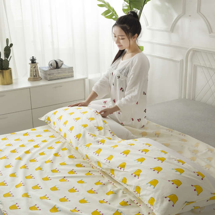 91家纺网 家纺一手货源 找家纺 怡家居 全棉隔脏睡袋 印花皇冠