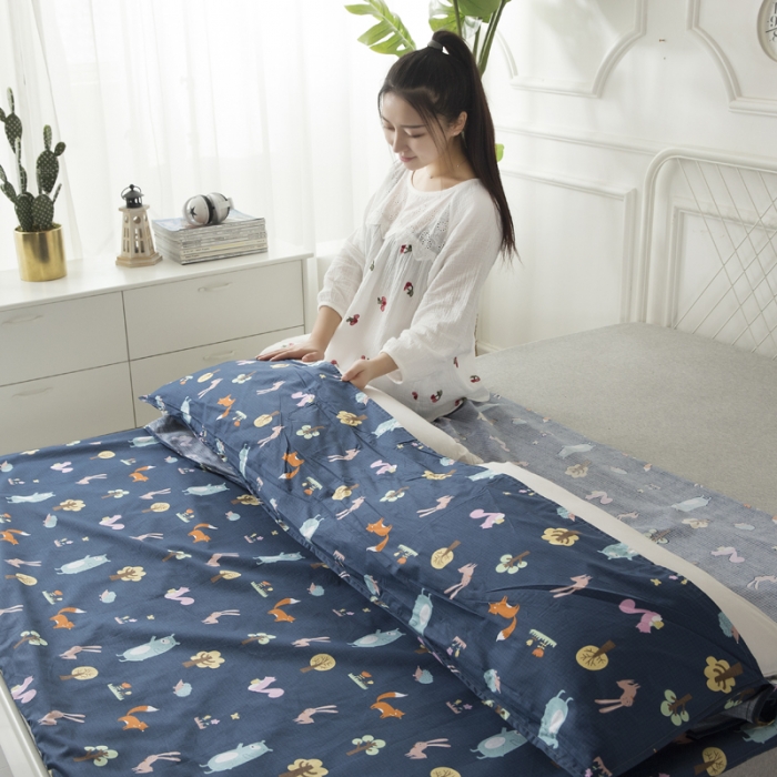 91家纺网 家纺一手货源 找家纺 怡家居 全棉隔脏睡袋 印花乐园