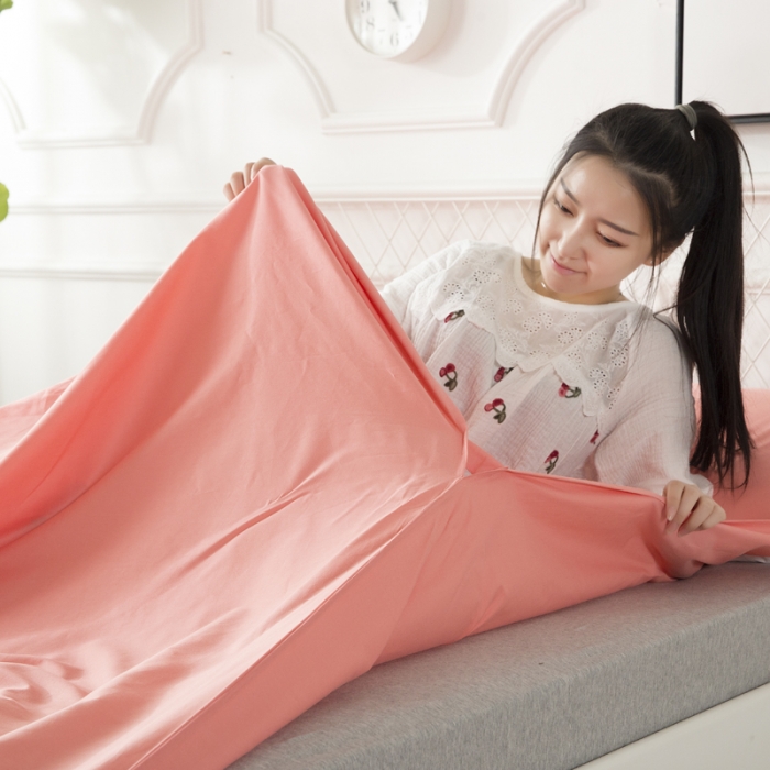 91家纺网 家纺一手货源 找家纺 怡家居 全棉隔脏睡袋 纯色玉色