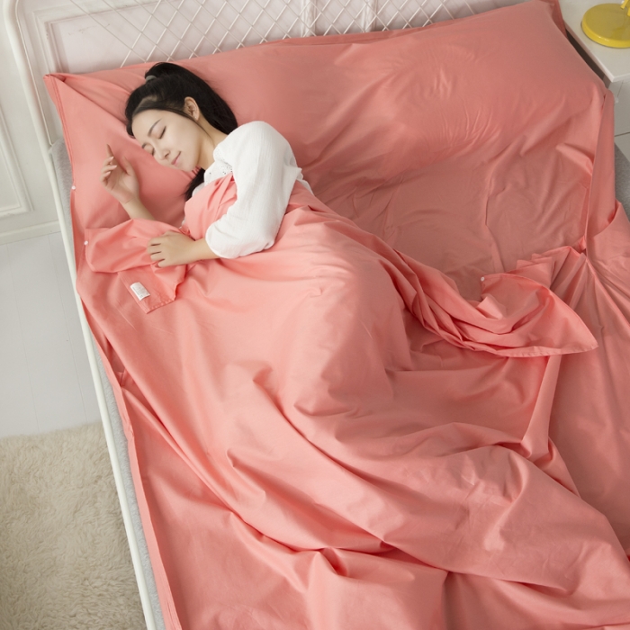 91家纺网 家纺一手货源 找家纺 怡家居 全棉隔脏睡袋 纯色玉色