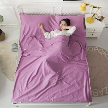 怡家居 全棉隔脏睡袋 纯色紫色