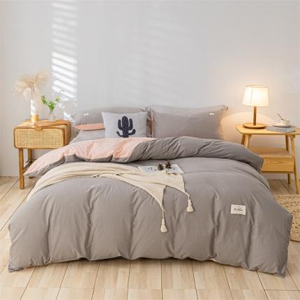 91家纺网 家纺一手货源 找家纺 （总）蓝巢 2021新款全棉色织水洗棉四件套