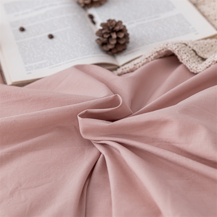 91家纺网 家纺一手货源 找家纺 蓝巢 2021新款全棉色织水洗棉四件套 豆沙深灰