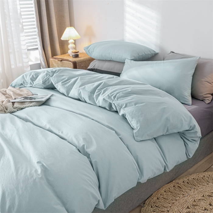 91家纺网 家纺一手货源 找家纺 蓝巢 2021新款全棉色织水洗棉单被套 混搭-繁星蓝