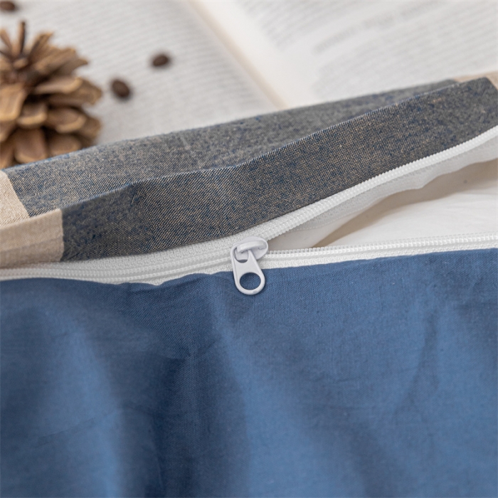 91家纺网 家纺一手货源 找家纺 蓝巢 2021新款全棉色织水洗棉单被套 蓝调格