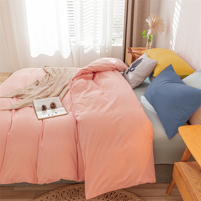 91家纺网 家纺一手货源 找家纺 蓝巢 2021新款全棉水洗棉单枕套一对 宾利蓝+姜黄48*74*2