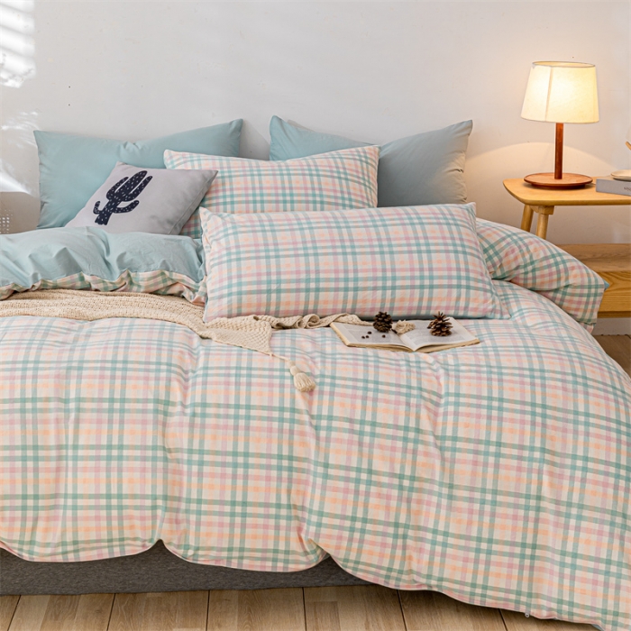 91家纺网 家纺一手货源 找家纺 蓝巢 2021新款全棉水洗棉单枕套一对 冰激凌绿48*74*2