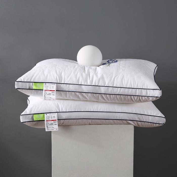 91家纺网 家纺一手货源 找家纺 全棉绗缝刺绣薰衣草枕芯花草护颈枕学生睡眠透气枕头酒店单人软枕