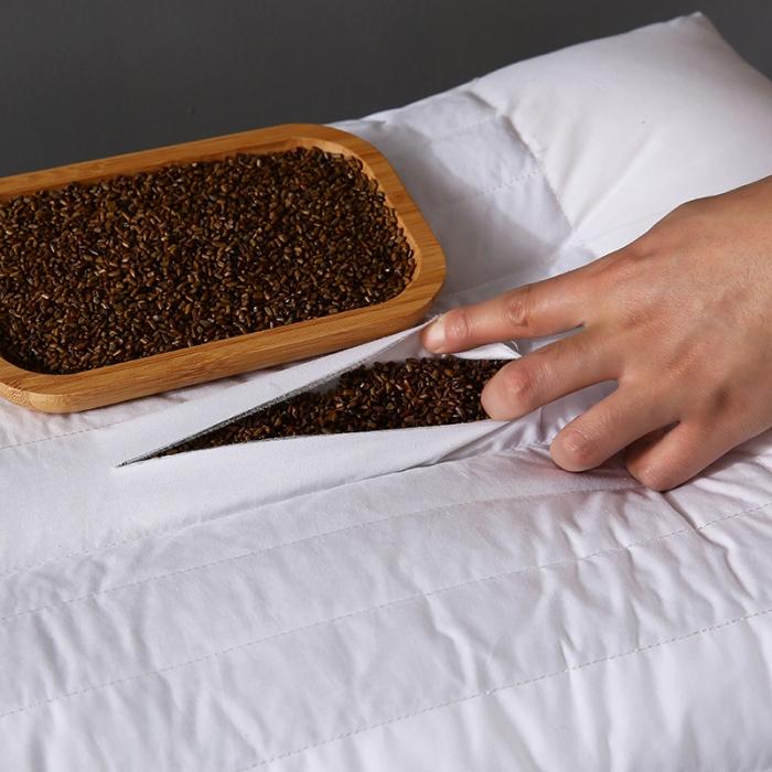 91家纺网 家纺一手货源 找家纺 全棉决明子木棉枕芯花草护颈枕睡眠透气枕头单人两用定型硬枕