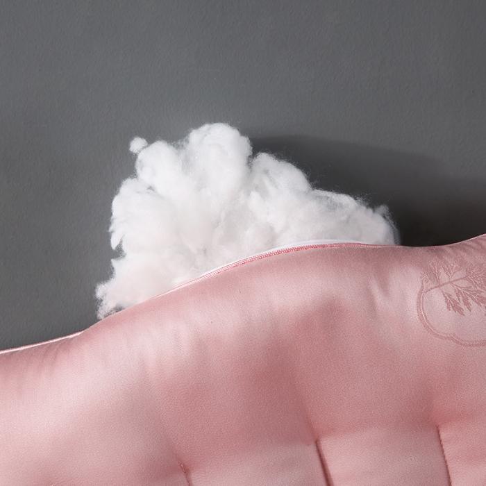 91家纺网 家纺一手货源 找家纺 轻奢 真丝艾草绣花低枕羽丝绒枕头简约定型护颈单人枕芯矮枕