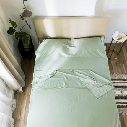 91家纺网 家纺一手货源 找家纺 涞澳家纺 2019新款60支长绒棉隔脏睡袋 S芽绿