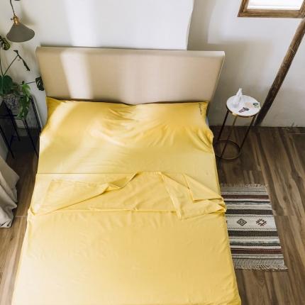 91家纺网 家纺一手货源 找家纺 涞澳家纺 2019新款60支长绒棉隔脏睡袋 S玉米黄