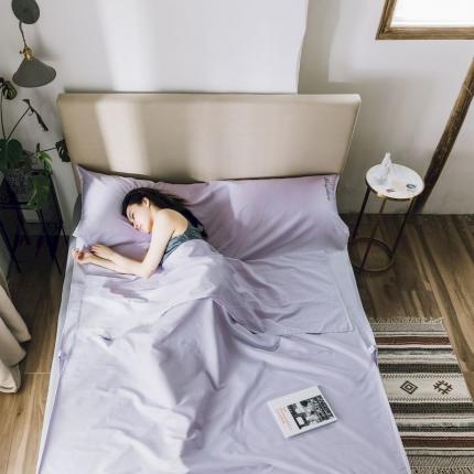 涞澳家纺 2019新款60支长绒棉隔脏睡袋 S丁紫