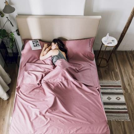 涞澳家纺 2019新款60支长绒棉隔脏睡袋 S柑红