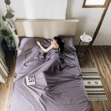 涞澳家纺 2019新款60支长绒棉隔脏睡袋 S优雅紫
