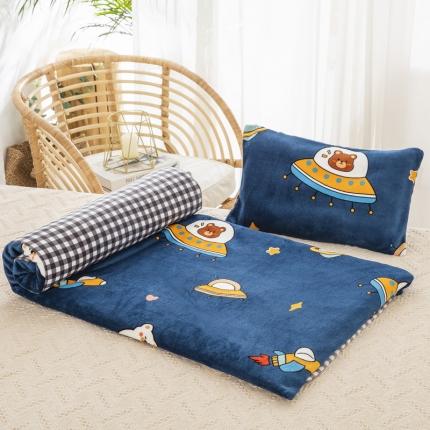 乐秀 2021新款幼儿园牛奶绒儿童床垫套+床垫芯 遨游天际