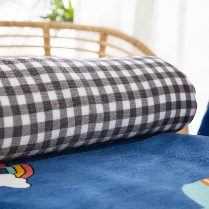 91家纺网 家纺一手货源 找家纺 乐秀 2024新款幼儿园牛奶绒儿童床垫套+床垫芯 恐龙宝贝