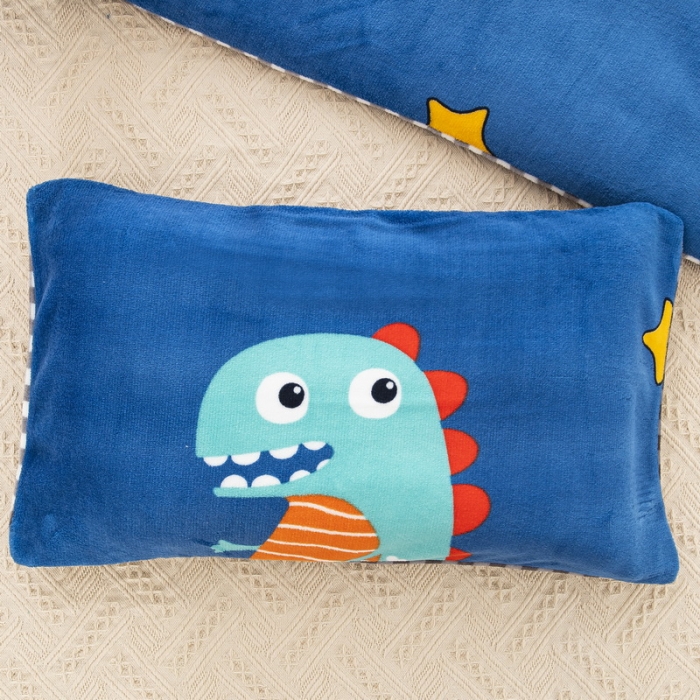 91家纺网 家纺一手货源 找家纺 乐秀 2024新款幼儿园牛奶绒儿童床垫套+床垫芯 恐龙宝贝