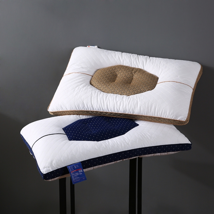 91家纺网 家纺一手货源 找家纺 全棉绗缝羽丝绒透气安睡护颈枕芯助眠定型成人枕头单人护颈枕