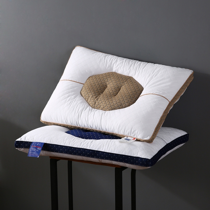 91家纺网 家纺一手货源 找家纺 全棉绗缝羽丝绒透气安睡护颈枕芯助眠定型成人枕头单人护颈枕