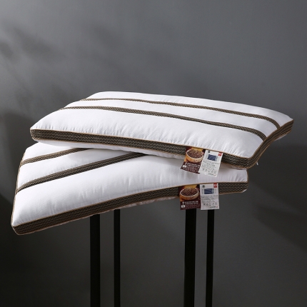 91家纺网 家纺一手货源 找家纺 全棉羽丝绒决明子长条透气安睡护颈枕芯助眠定型成人枕头单人枕