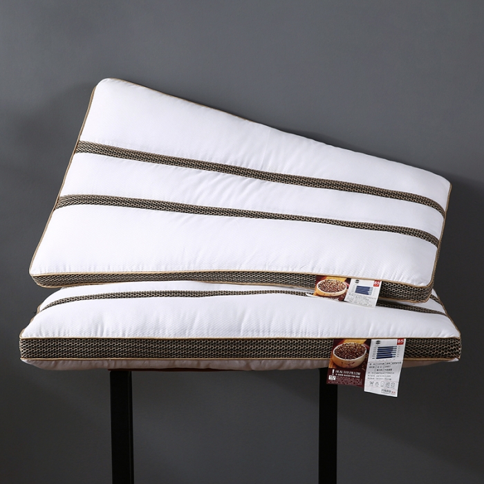 91家纺网 家纺一手货源 找家纺 全棉羽丝绒决明子长条透气安睡护颈枕芯助眠定型成人枕头单人枕