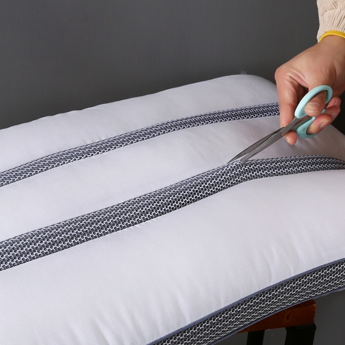 91家纺网 家纺一手货源 找家纺 全棉羽丝绒决明子长条透气安睡护颈枕芯助眠定型成人枕头单人枕