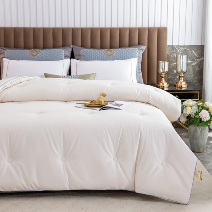 91家纺网 家纺一手货源 找家纺 梦享生活 2021新款13372立体大豆被 白色