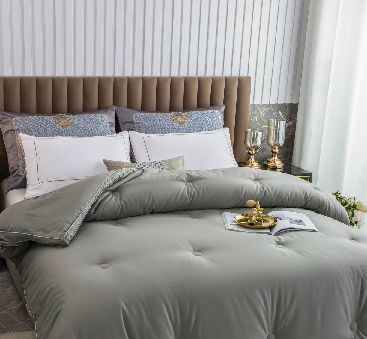 91家纺网 家纺一手货源 找家纺 梦享生活 2021新款13372立体大豆被 浅灰