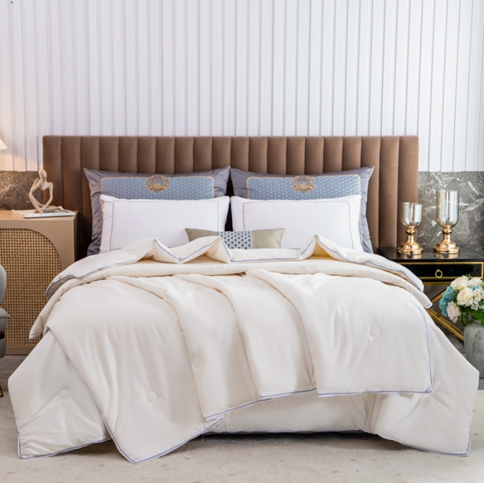 91家纺网 家纺一手货源 找家纺 梦享生活家居  2021新款13372大豆子母被 珍珠白